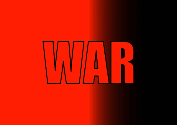 Het Woord Oorlog Een Zwarte Rode Achtergrond Geen Oorlog Internationaal — Stockvector