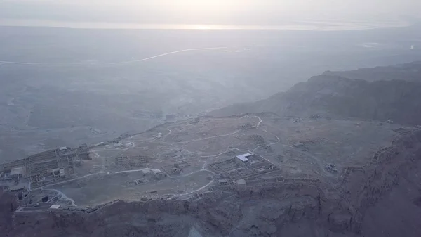 Morze Martwe i Masada ptaka rano — Zdjęcie stockowe