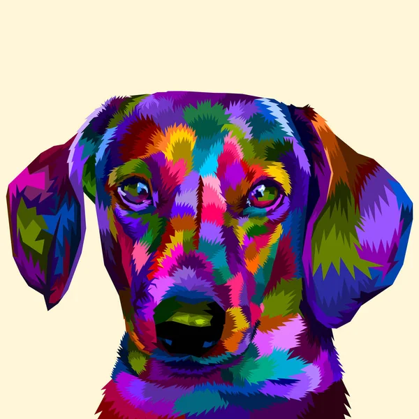 Farbenfroher Daschund Über Pop Art — Stockfoto