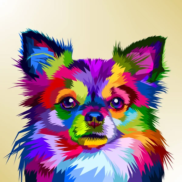 Perro Chihuahua Colorido Estilo Arte Pop — Vector de stock