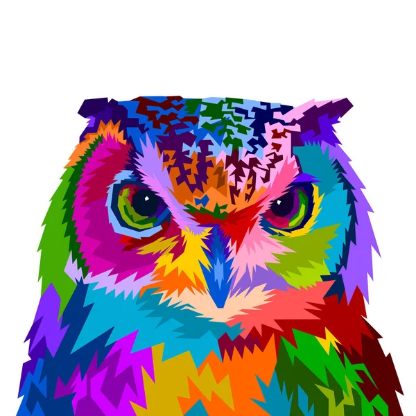 Colorful Owl Style Pop Art — Stock Vector