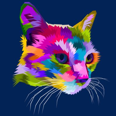 kedi başına geometrik pop sanat tarzı