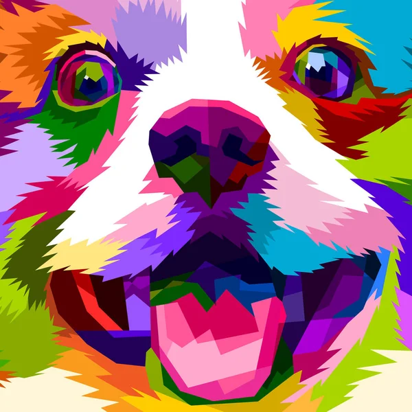 yüz mutlu köpek pop sanat yakın çekim