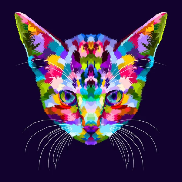 Gatinho Colorido Pop Abstrato — Vetor de Stock