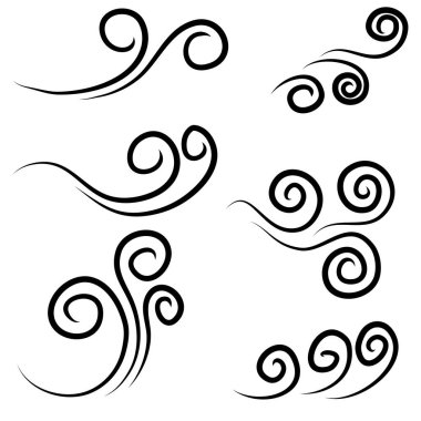 Beyaz bir arka planda el rüzgarı yalıtılmış. Doodle vektör illüstrasyonu.