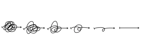 Simplifying Complex Confusion Clarity Path Vector Idea Concept Doodle Vector — Stock Vector