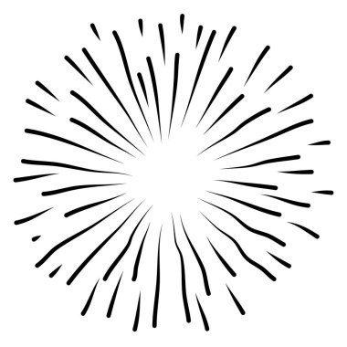 Karalama tasarımı ögesi, yıldız patlaması karalama vektör çizimi, el çizimi parlak karalama