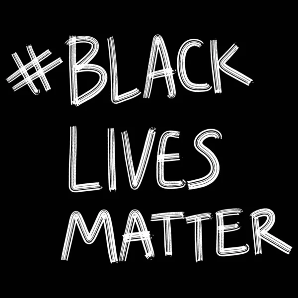 Las Vidas Los Negros Importan Hashtag Racista Lema Protesta Texto — Vector de stock