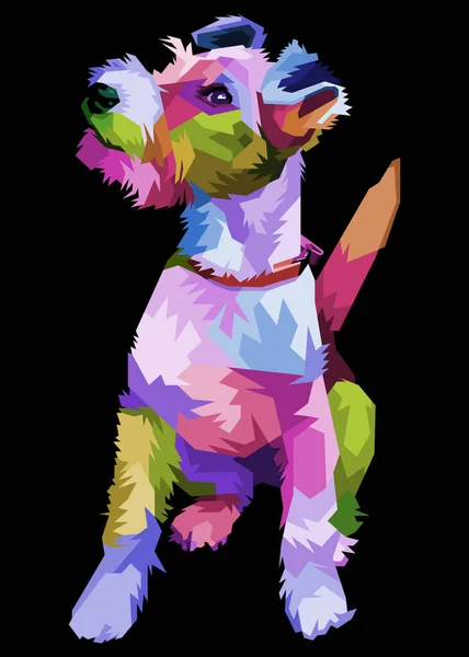 Colorato Volpe Terrier Cane Stile Pop Art Illustrazione Vettoriale — Vettoriale Stock