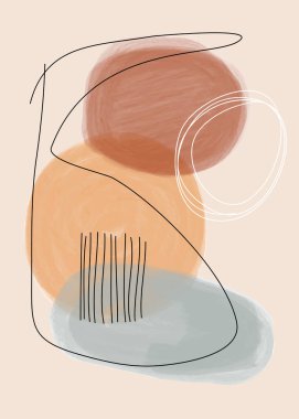 Soyut sanatlar arka planda yaratıcı minimalist elle boyanmış. Vektör illüstrasyonu