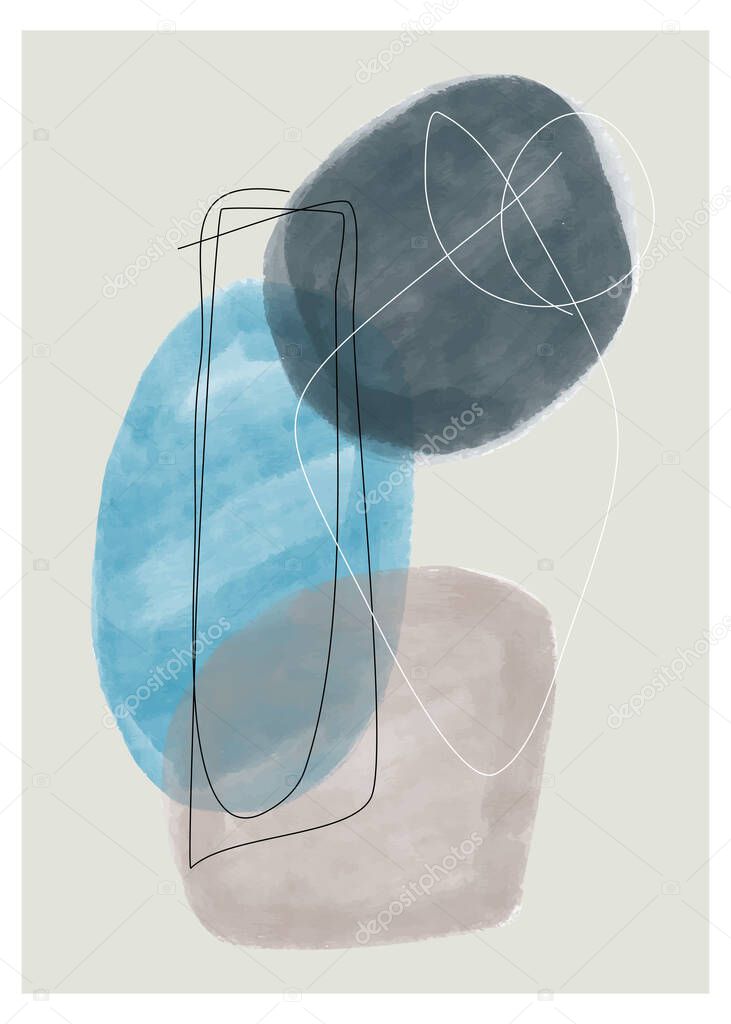 Abstract arts background Creative minimalist hand painted. Vector illustration