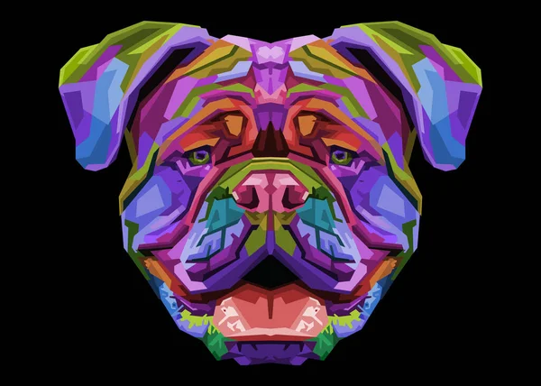 Bunte Britische Bulldogge Pop Art Stil Vektorillustration — Stockvektor