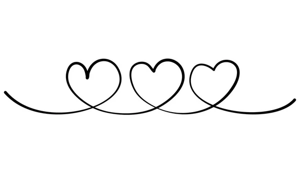 Kézzel Rajzolt Folyamatos Vonalrajz Szívek Esküvő Szerelem Kapcsolatok Háttér Doodle — Stock Vector