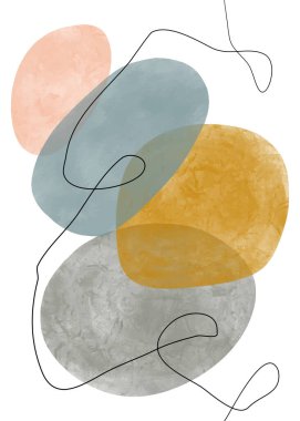 Yaratıcı minimalist el yapımı. Soyut sanat geçmişi. Duvar dekorasyonu, kartpostal veya broşür kapağı tasarımı için vektör çizimi.