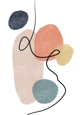 Yaratıcı minimalist el yapımı. Soyut sanat geçmişi. Duvar dekorasyonu, kartpostal veya broşür kapağı tasarımı için vektör çizimi.
