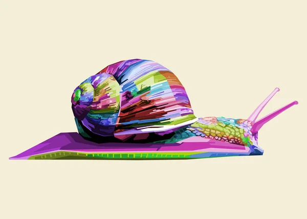 Caracol Colorido Arte Pop Geométrico Ilustración Vector Abstracto — Archivo Imágenes Vectoriales