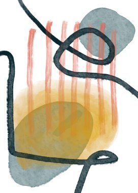 Yaratıcı minimalist el yapımı. Soyut sanat geçmişi. Duvar dekorasyonu, kartpostal veya broşür kapağı tasarımı için vektör çizimi.