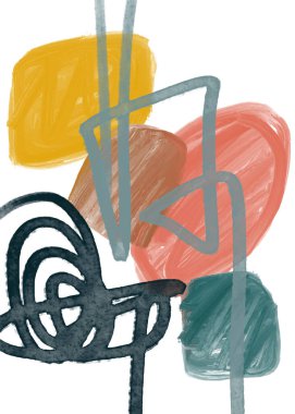 Yaratıcı minimalist el yapımı. Soyut sanat geçmişi. Duvar dekorasyonu, kartpostal veya broşür kapağı tasarımı için vektör çizimi.