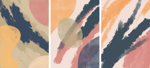 Abstrakte Zeitgenössische Ästhetische Hintergründe Minimalistisches Design Abstraktes Aquarell Für Wanddekoration — Stockvektor