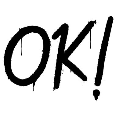 Grafiti tamam kelime beyaz arka planda izole sprey. vektör illüstrasyonu.