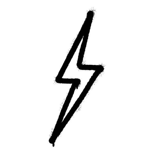 Graffiti Sprej Elektrický Blesk Symbol Izolovaný Bílém Pozadí Vektorová Ilustrace — Stockový vektor