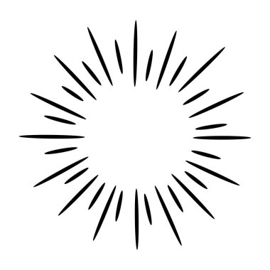 Karalama tasarımı ögesi, yıldız patlaması karalama vektör çizimi, el çizimi parlak karalama, su patlaması karalama çizimi.