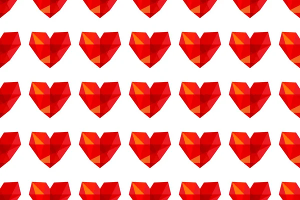 Seamless Graphic Hearts Red Pattern White Background Red Hearts Pattern — Stock Photo, Image