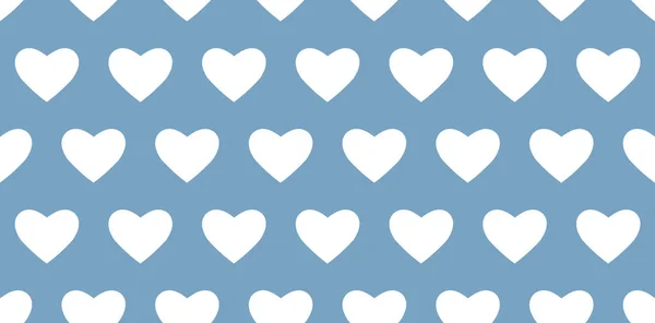 Seamless White Heart Pattern Blue Background — Stockfoto
