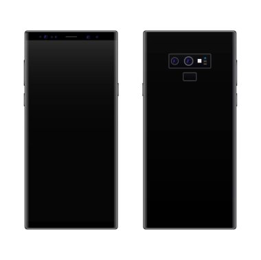 Yeni yorum-in modern vektör smartphone, gerçekçi vektör çizimler telefon, 2018, ölçek görüntü herhangi bir çözünürlük. siyah.