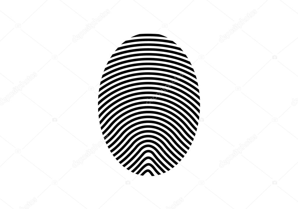 Circle fingerprint icon design for app.  Digital touch scan identification or electronic sensor authentication. Finger print flat scan.  Biometric security system concept with fingerprint.