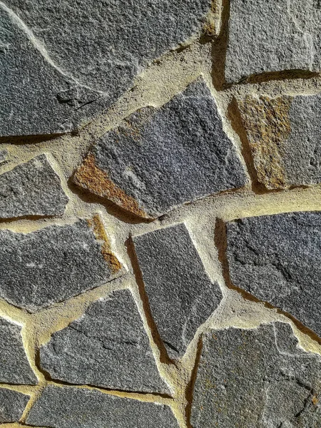 Fassade Aus Naturstein Und Grauem Zement — Stockfoto