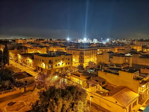 Night view of the village of Burriana — Stock Photo, Image