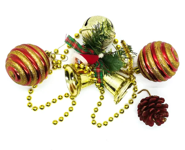 Bright Christmas ornaments in composition — Stock Photo, Image