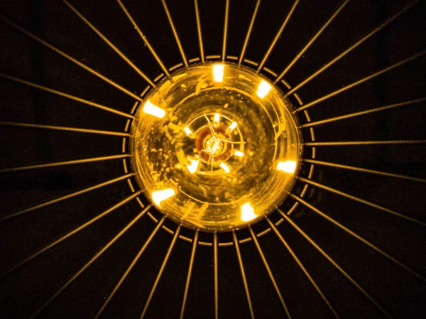 View from below of a light bulb