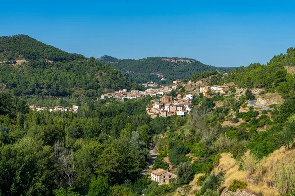 Vue Sur Une Belle Ville Rurale Située Sur Flanc Une — Photo