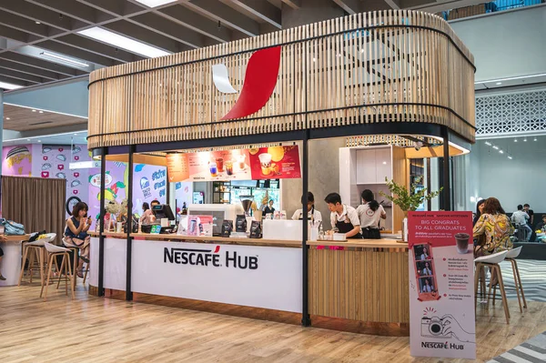 Bangkok Thailand Outubro 2019 Cabine Cofee Nescafe Hub Com Menu — Fotografia de Stock