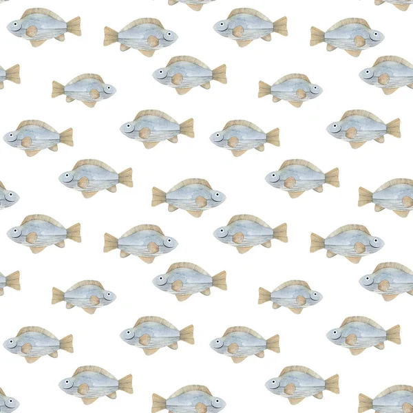 Sulu boya resim. Deniz tema. Seamless modeli.