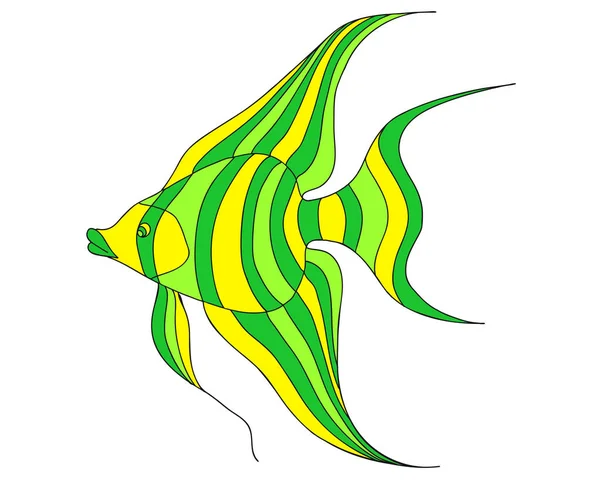 Vacker Bild Tropisk Fisk — Stock vektor