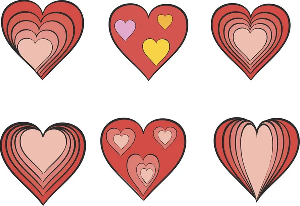 Corazones Para Día San Valentín — Vector de stock