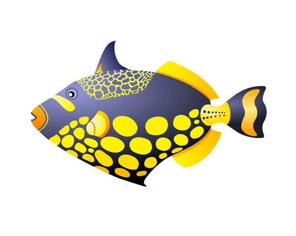 Triggerfish Tropiska Akvariefiskar — Stock vektor