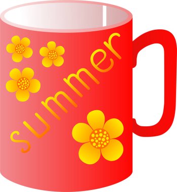 Bir yaz tema ile Tatil çay bardağı