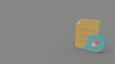 renk gri arka plan üzerinde izole planının 3d simgesi