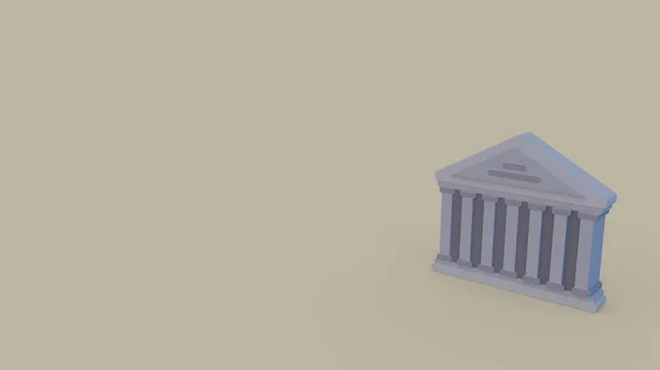 Трехмерная Икона Древнегреческого Храма Изолирована Сером Фоне — стоковое фото