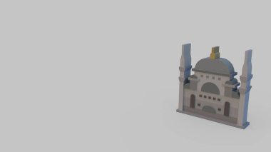 sultanahmet camii caminin gri arka plan üzerinde izole 3D simgesi