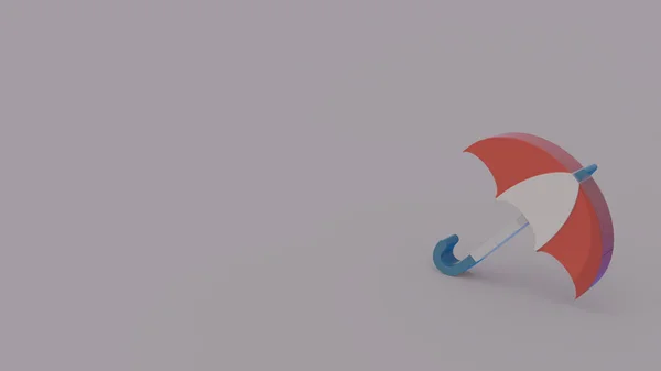 Значок Красный Белый Зонтик Изолированы Сером Фоне — стоковое фото