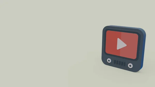 Icono Tableta Con Símbolo Youtube Pantalla Aislada Sobre Fondo Gris — Foto de Stock