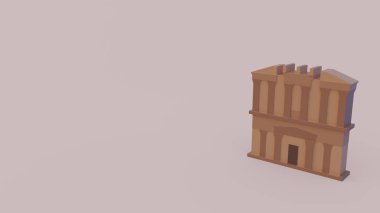 bej renkli arka plan üzerinde izole petra anıtın 3D simgesi