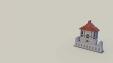 Bağımsızlık memorial Hall gri arka plan üzerinde izole 3D simgesi