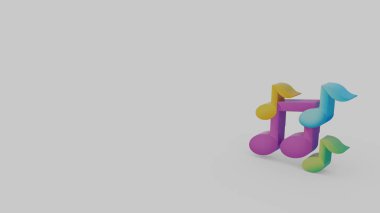 çok renkli notlar gri arka plan üzerinde izole 3D simgesi