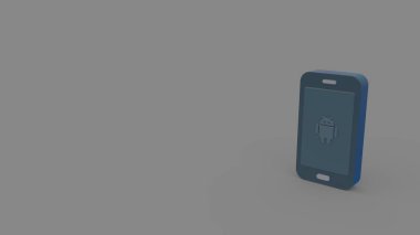 karanlık telefon gri arka plan üzerinde izole 3D simgesi